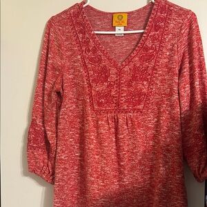Desigual Red Textured Women's Blouse